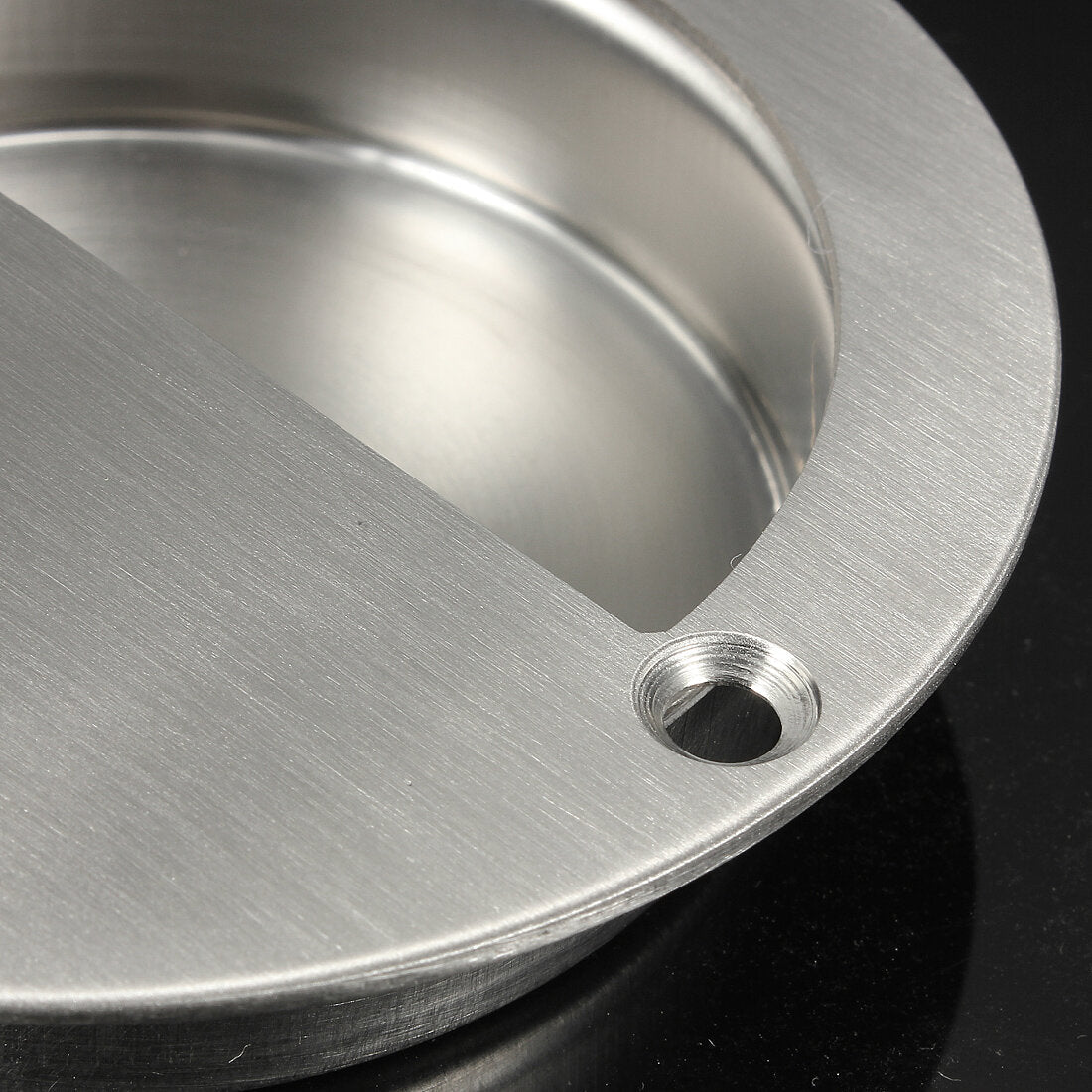 Flush Recessed Pull Door Handle SUS Stainless Steel Circular Covered Type With 2 Screws