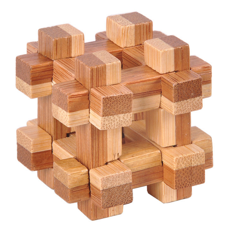 3D Interlocking Puzzles Game Toy Jigsaw Puzzle Toy Bamboo Small Size For Adults Kids IQ Brain Teaser Kong Ming Lock