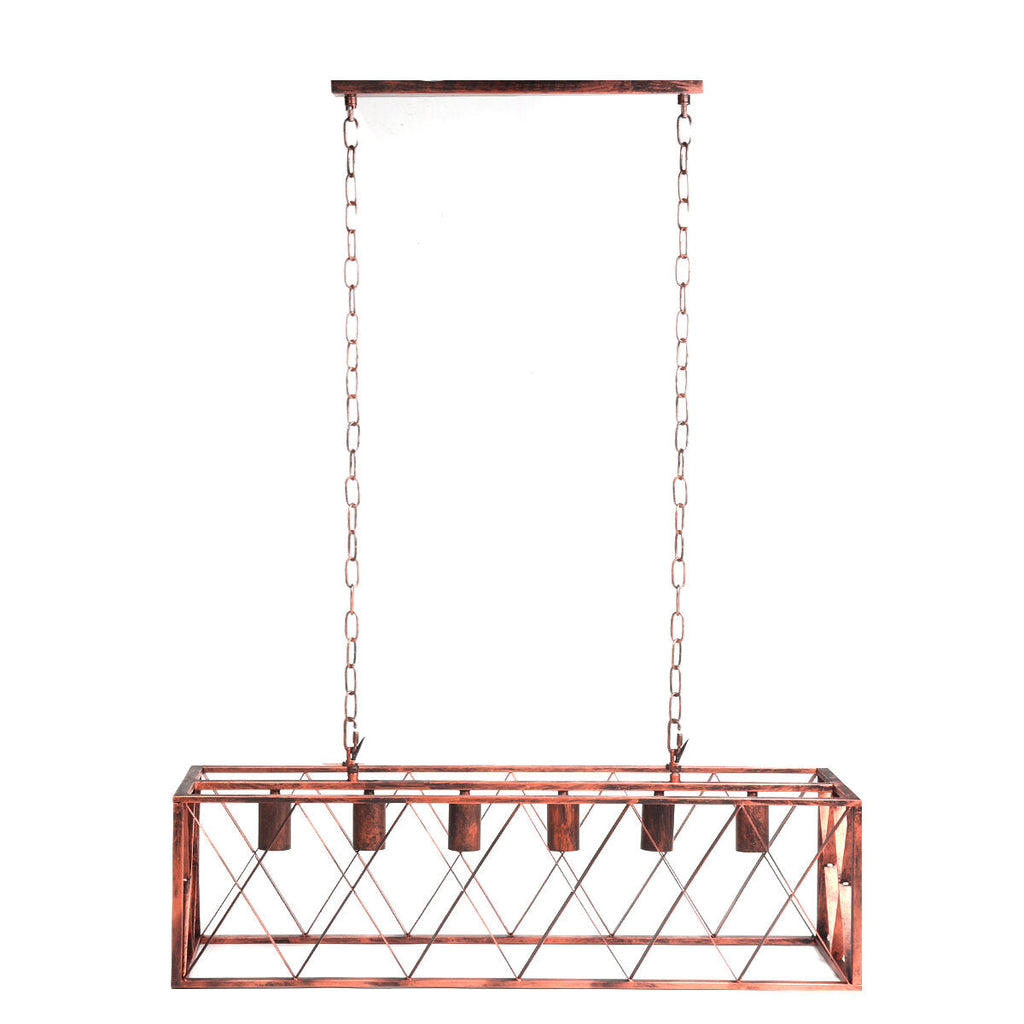 85-265V Industrial Kitchen Pendant 4/6-Light Chandelier Ceiling Lamp Fixture Decor Without Bulb