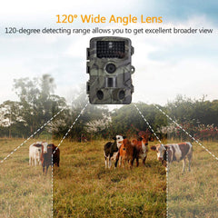 Night Vision Waterproof Hunting Camera 0.3s Trigger Time 120 Lens Angle Recorder Wildlife Trail Camera for Home Security and Wildlife Monitoring 4MP