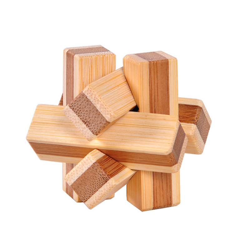 3D Interlocking Puzzles Game Toys Jigsaw Puzzle Toy Bamboo Small Size For Adults Kids IQ Brain Teaser Kong Ming Lock