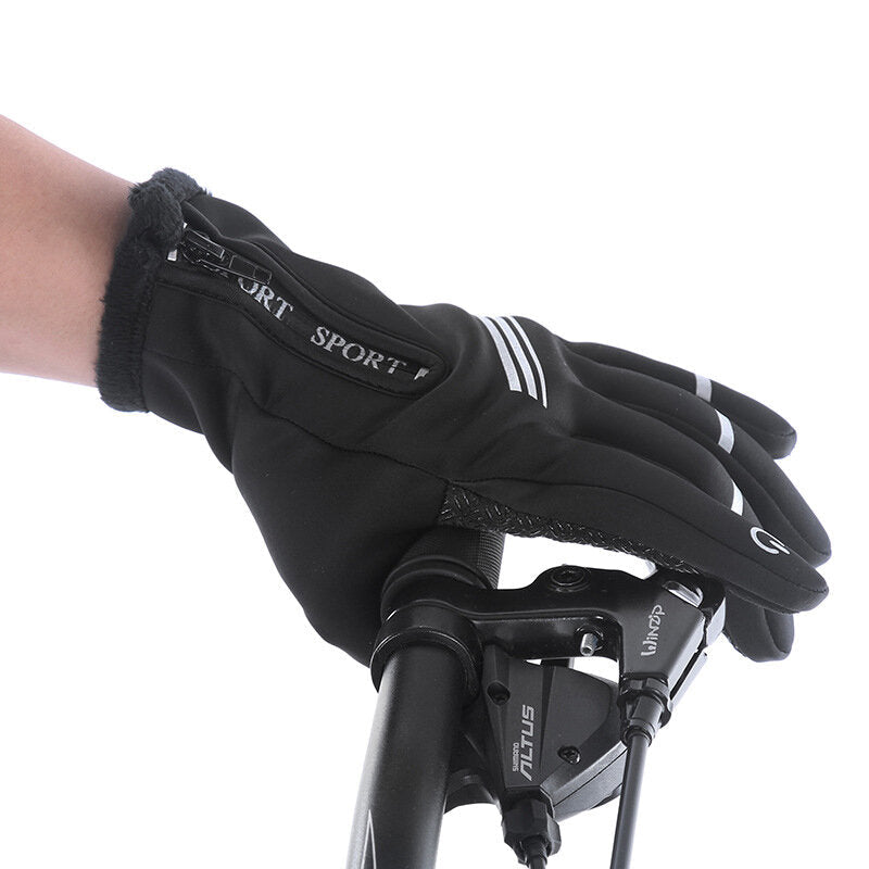 Touch Screen Antislip Waterproof Gloves Reflective Cycling Bicycle Bike Gloves Winter Warm Gloves Sports Gloves