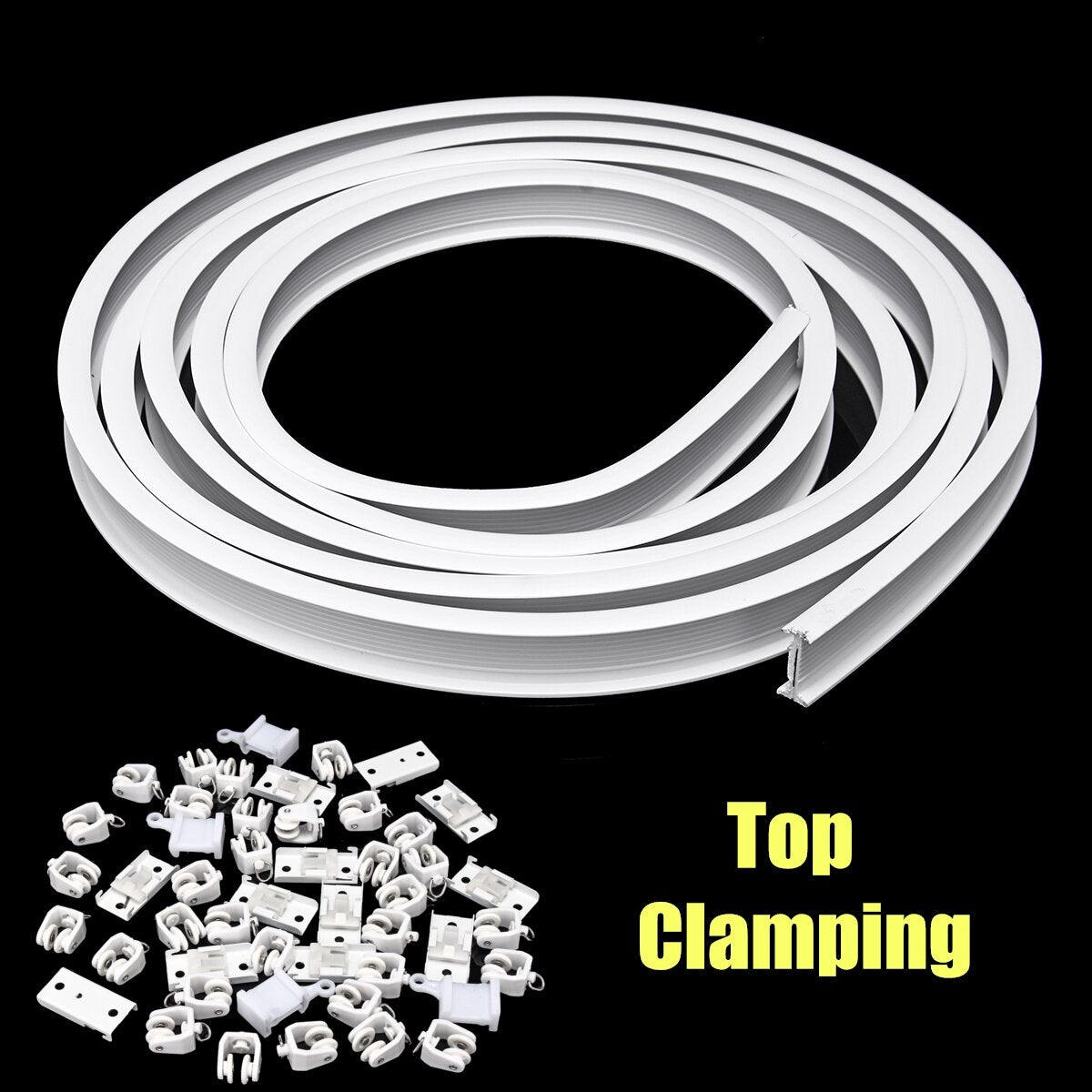 5M Curtains Track Rail Flexible Ceiling Mounted For Straight Slide Window Balcony