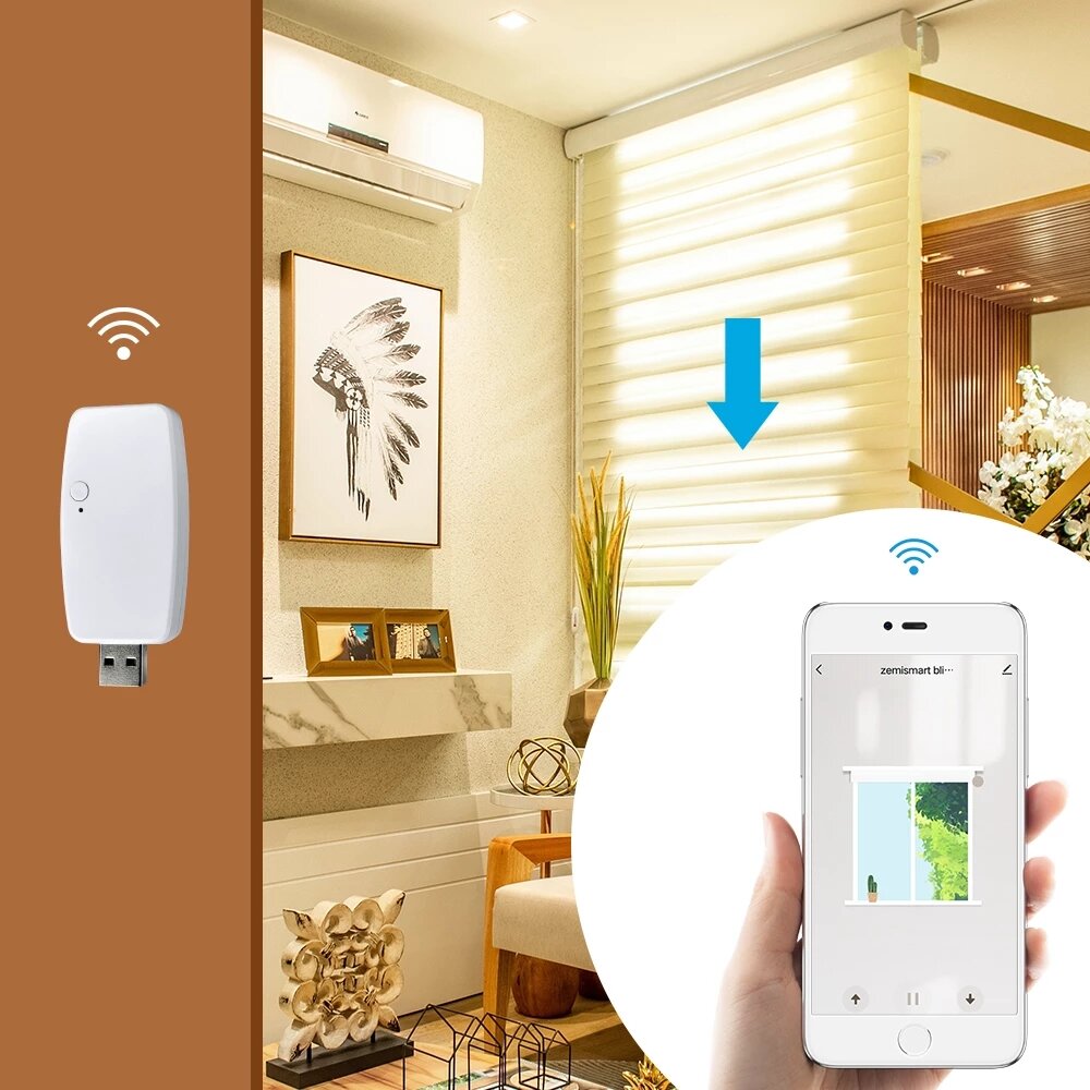 Am15 RF Roller Shade Motor App Control Smart Curtain Motor Wifi USB Converter