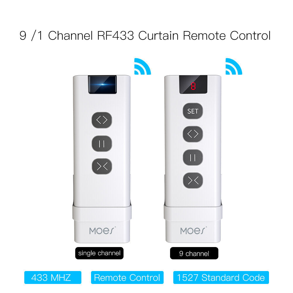 Channel RF433 Remote Control for WiFi Curtain Switch RF Roller Blinds Module Battery Powered Curtain Accessories Emitter