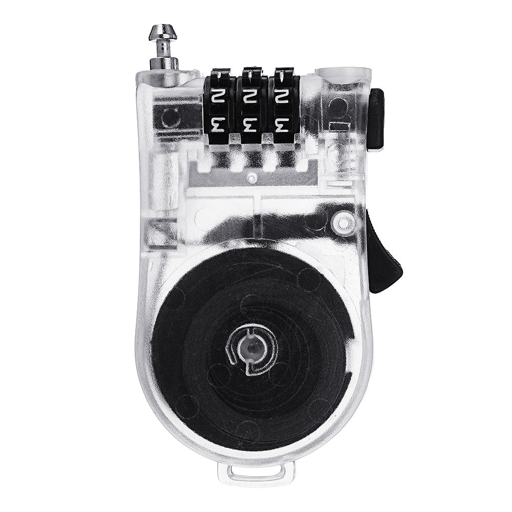 Retractable Steel Wire Cable Lock 3 Digit Combination Bicycle Laptop Luggage Security 116cm