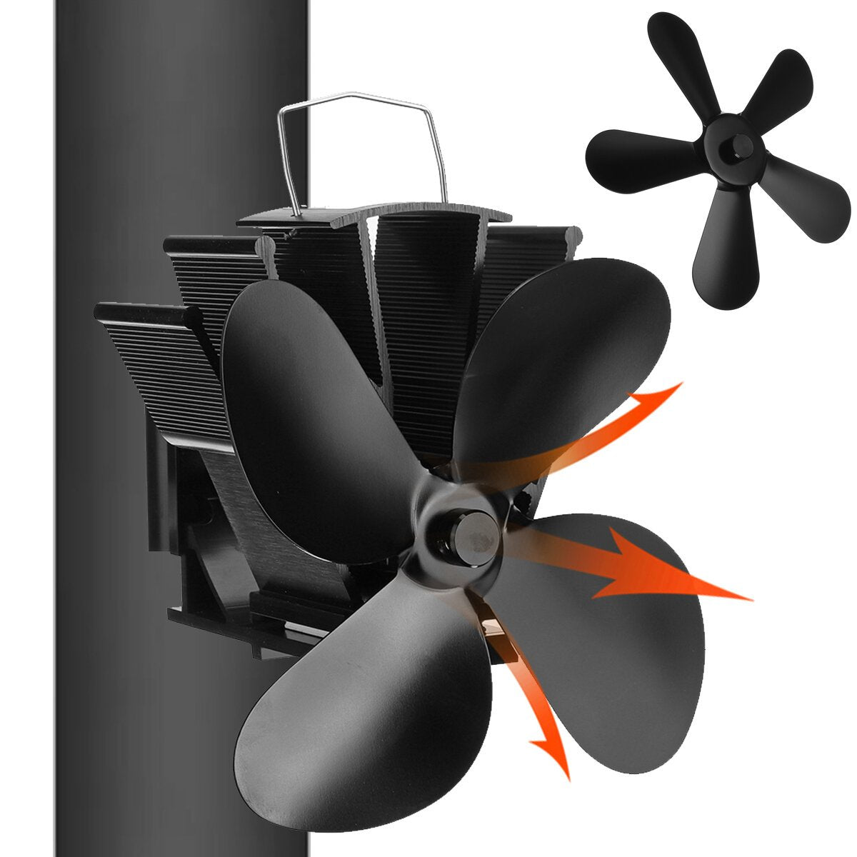 Christmas Style 4-Blade Heat Powered Stove Fan Fireplace Log Wood Burner Eco Fan 55C-350C