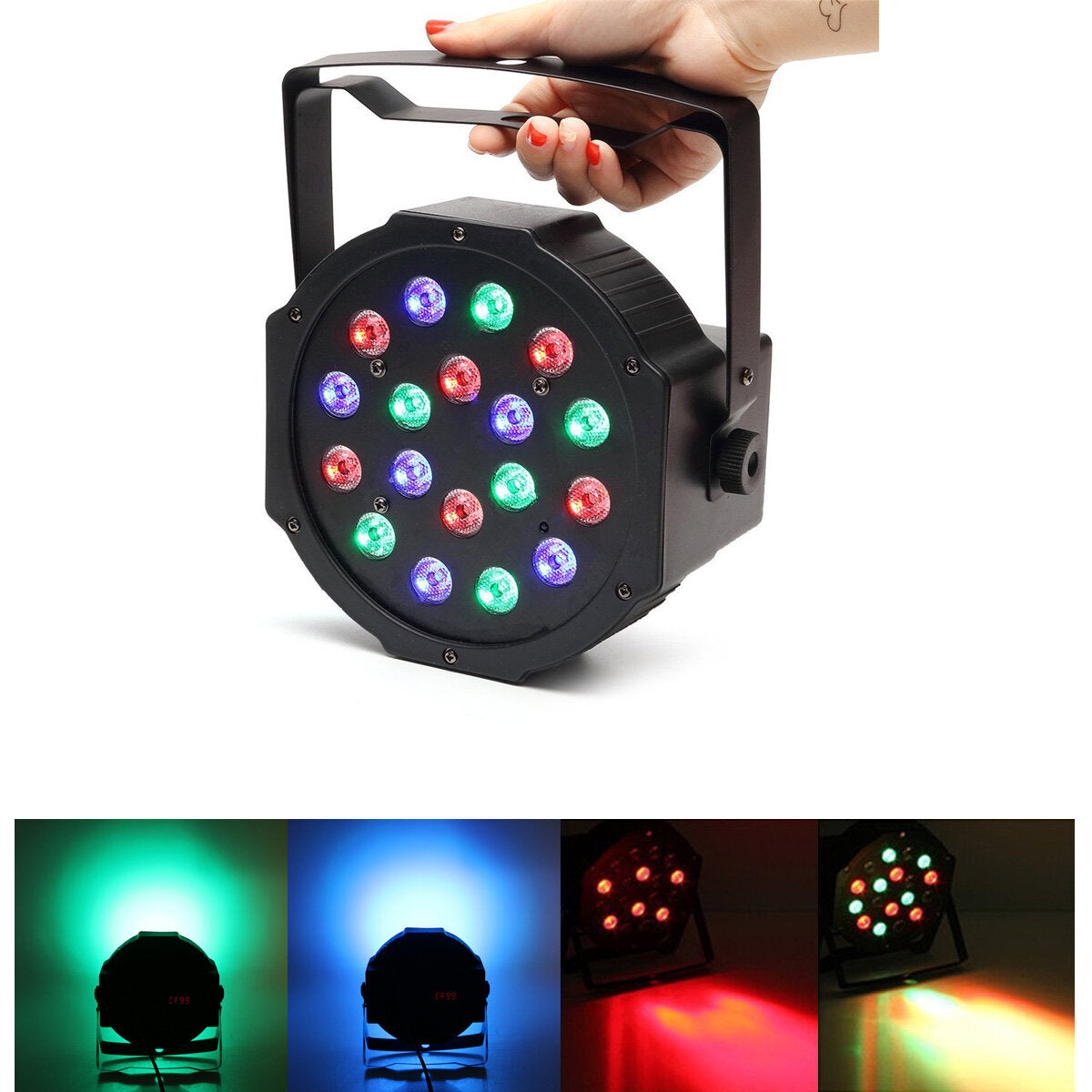 18W DMX-512 RGB LED Par Stage Lighting Party DJ Disco KTV Christmas Projector Light AC110-220V