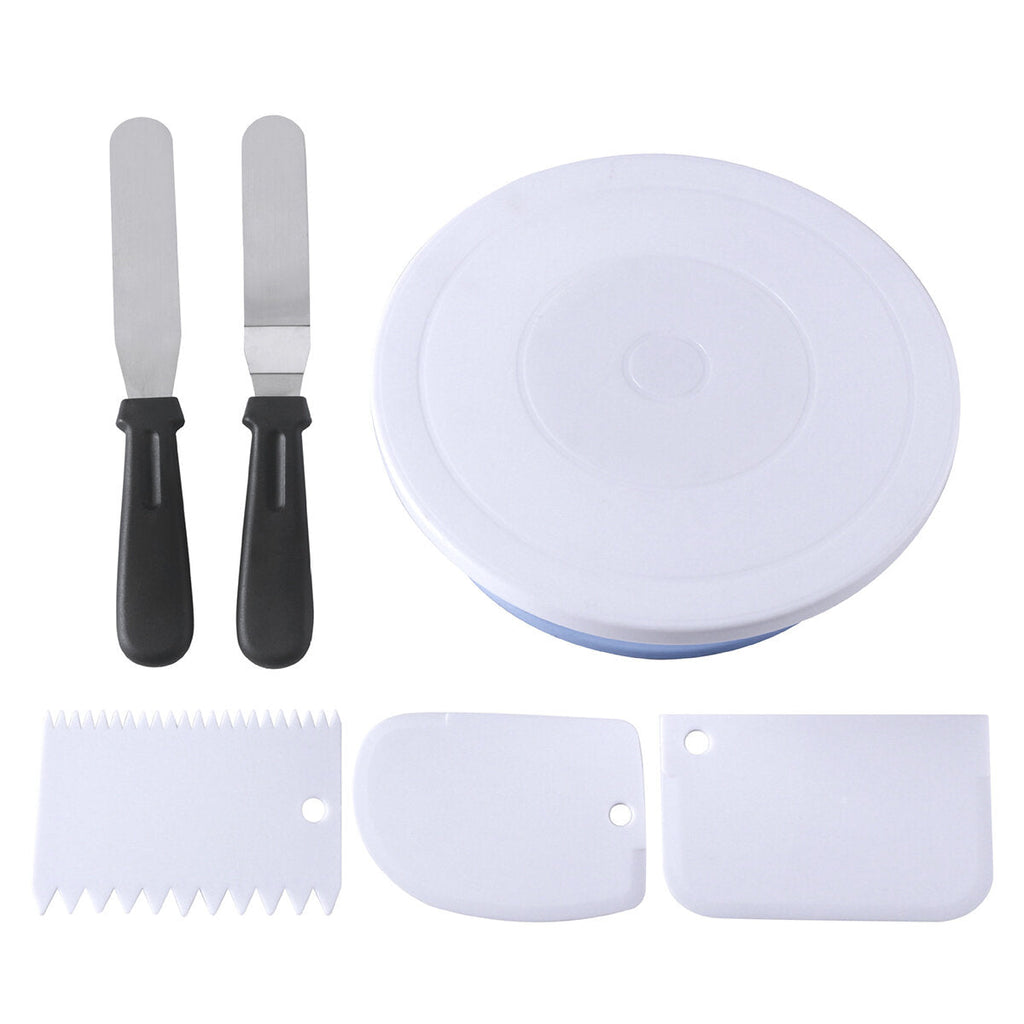 6PCS Cake Baking Tools Stand Turntable Rotating Rack Dough Rotary Table DIY Kits