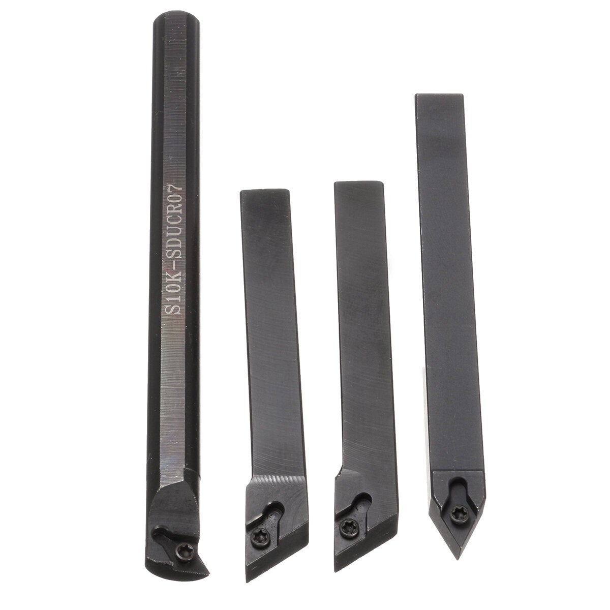 4pcs Turning Tool Holder Set with 4pcs DCMT0702 Inserts
