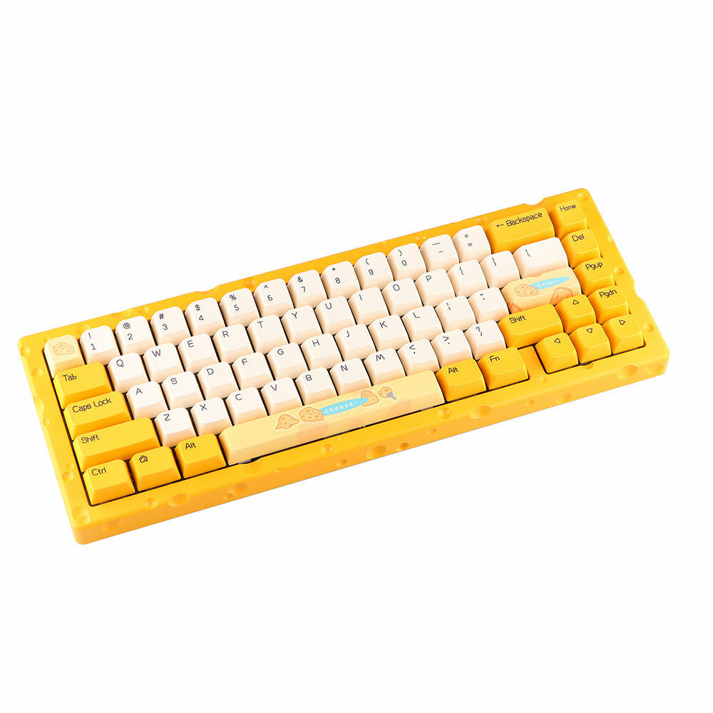 Cheese 65% Gasket Mount Hot-Swappable Type-C Wired Gaming Mechanical Keyboard with CNC Aluminum Case