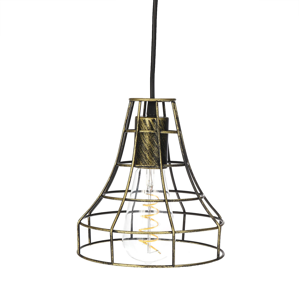 Chandelier Bronze Black Rust Pendant Light Wire Cage Hanging Light Fixture