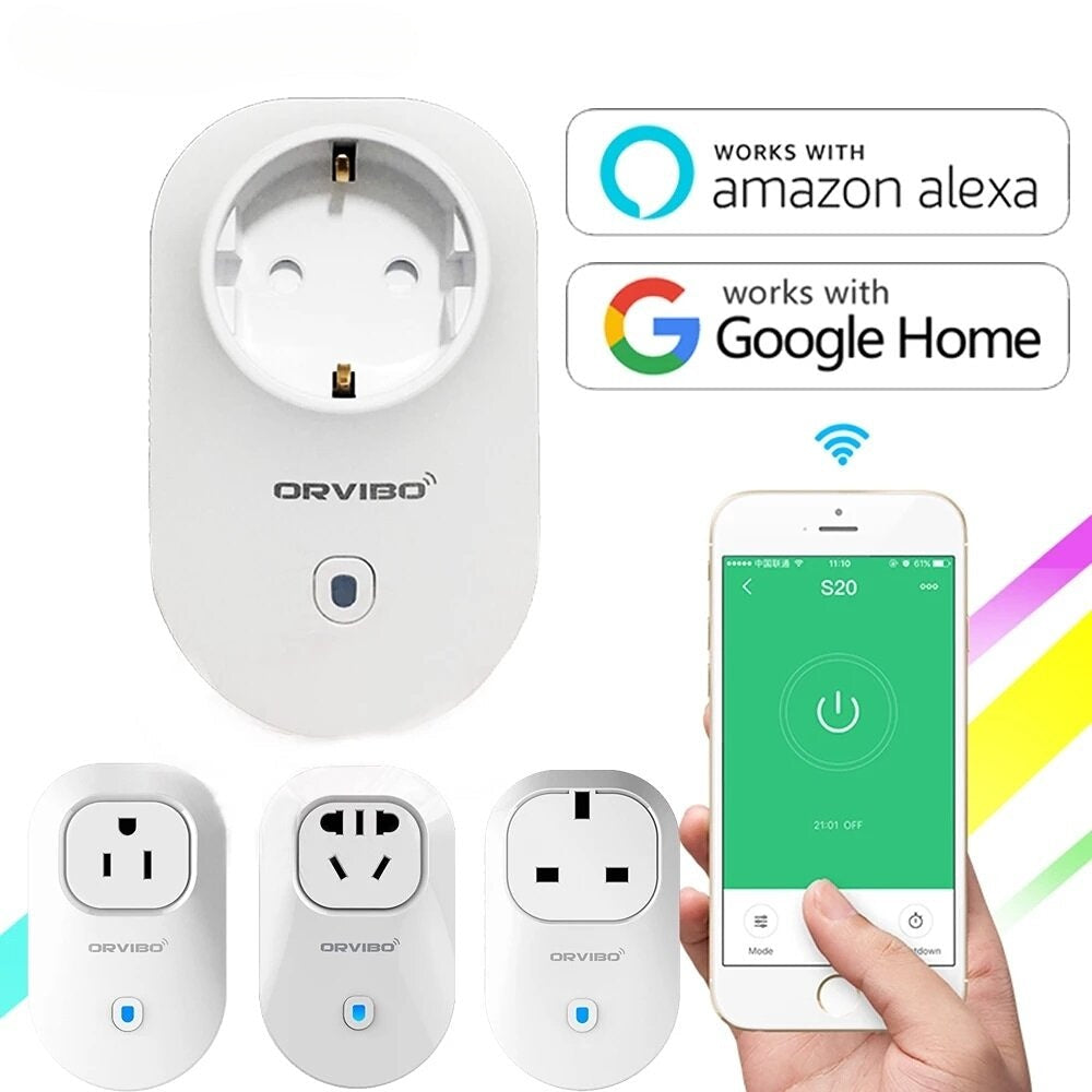 Smart Home WiFi Socket Timing Power Plug Works with Amazon Alexa&Google Home Smartphone APP Control