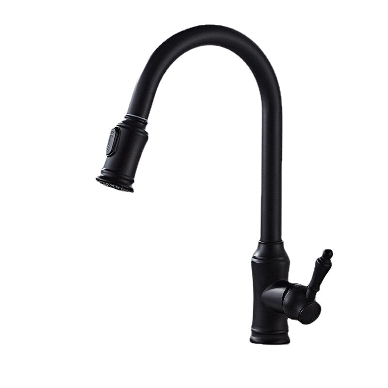 Brass Pull Out And Splash Proof Faucet Hot Cold Mixing Dual Mode Kitchen Sink Wash Basin Tap