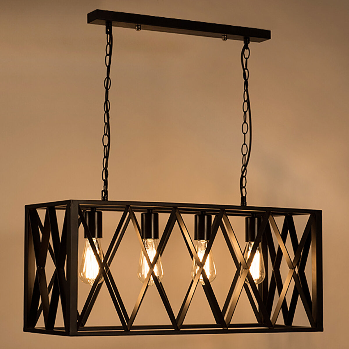 85-265V Industrial Kitchen Pendant 4/6-Light Chandelier Ceiling Lamp Fixture Decor Without Bulb