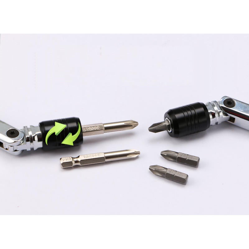Universal Variable Angle Hand Screwdriver Quick Change Screwdriver Set for 6.35mm Screwdriver Bits
