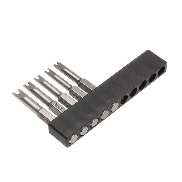5pcs 50mm 1/4 Inch Hex Shank Magnetic U-shaped Screwdriver Bits