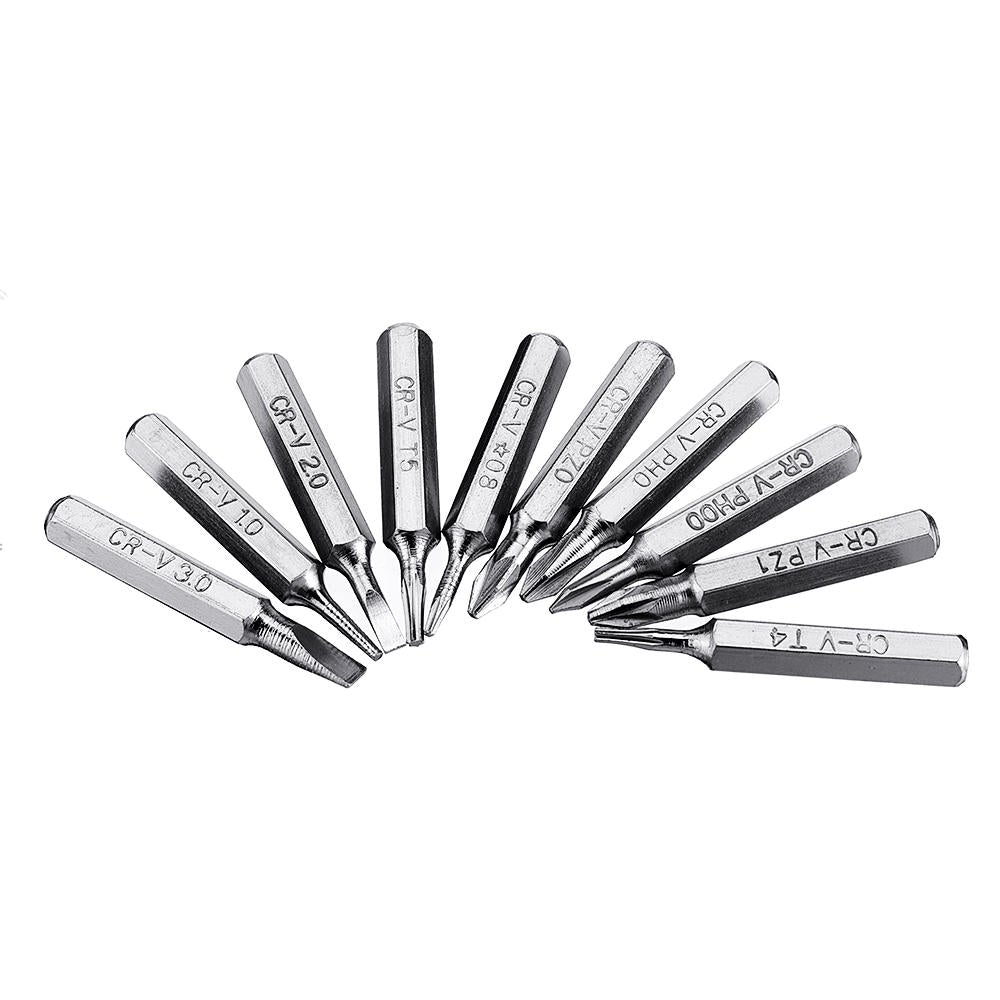 10pcs 4mm CR-V Screwdriver Bit Set Phillips Slotted Torx Batch Head Bit Mobile Phone Repair Tool