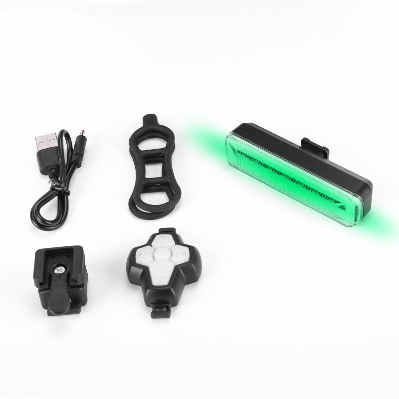 Wireless Remote Control Bicycle Signal Tail Light Bike Turn Signal Light USB Charging Waterproof Night Warning Light