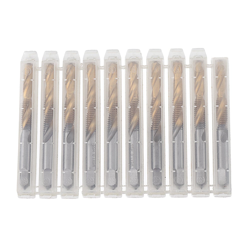 10pcs M3-10 Countersink Drill Bit HSS Titanium Coating M3/4/5/6/8/10 Tapping Chamfering Machine Thread Tap