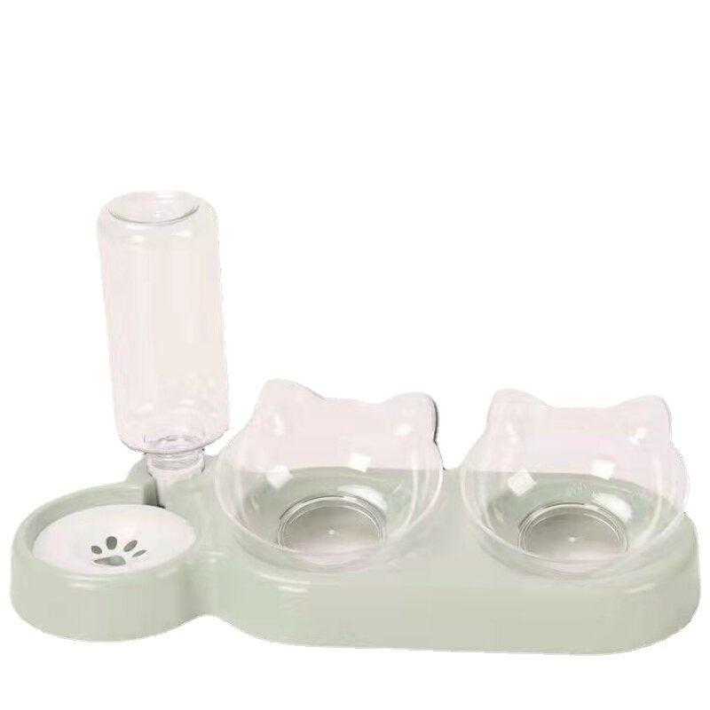 2-in-1 Food Bowl Autoxic Water Dispenser No-spill Food Feeder Dispenser Autoxic Dog Cats Drinking Bottles