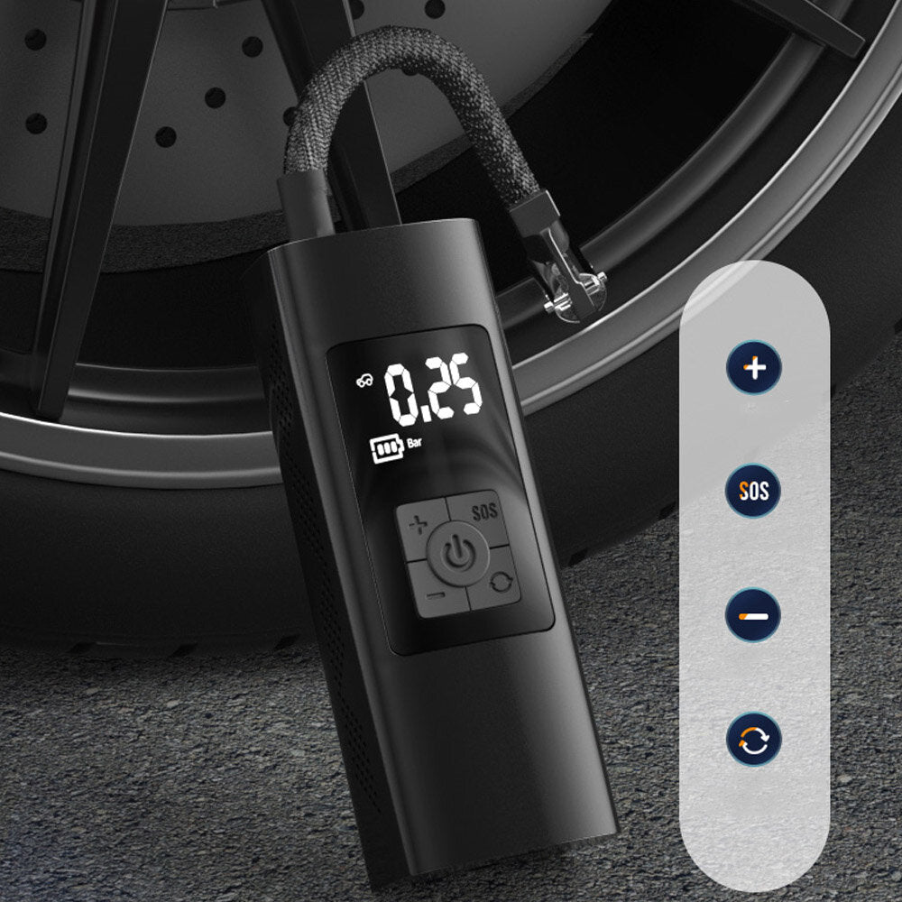 150PSI 60W Air Pump Rechargeable 4 Modes Adjustable Digital LCD Display Tire Inflator with 3 Modes LED Light