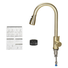 Stainless Steel Kitchen Faucet Pull Out Spout Hot Cold Water Mixer Tap Two Modes