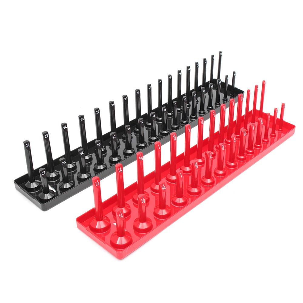 3pcs 1/4 3/8 1/2 Inch SAE Metric Socket Holder Tray Socket Organizer