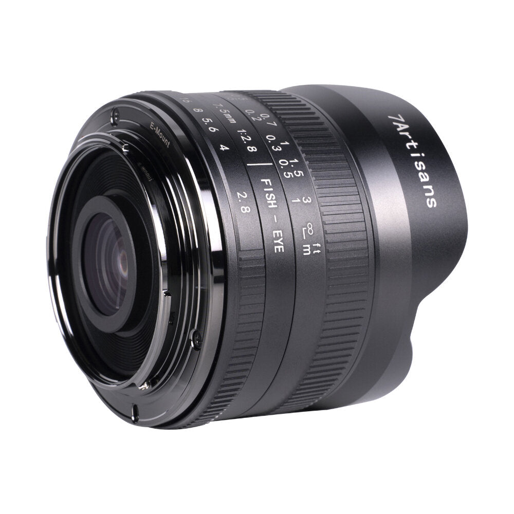 7.5mm f2.8 Fisheye Lens 180 APS-C Manual Fixed Lens for Canon EOS-M Mount for Fuji FX for Sony Cameras