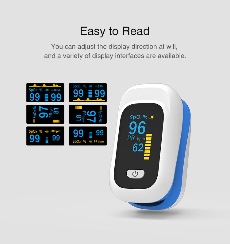 Mini OLED Finger-Clamp Pulse Oximeter Home Heathy Blood Oxygen Saturation Monitor