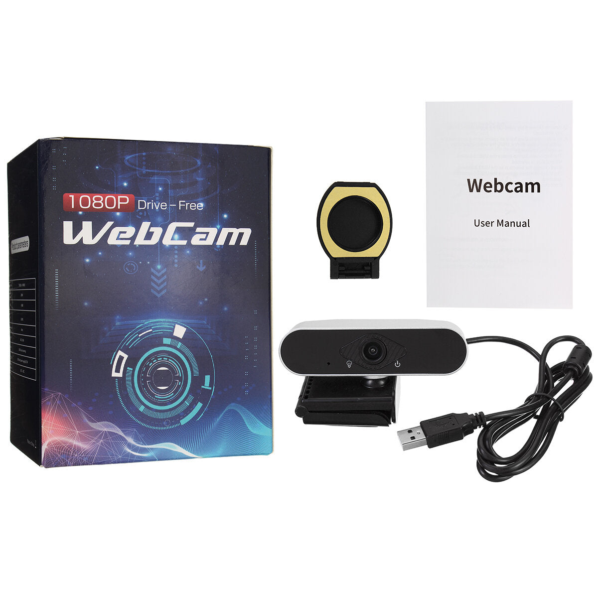 USB 2.0 Webcam Auto Focusing Web Camera Cam & Microphone For PC Laptop Desktop