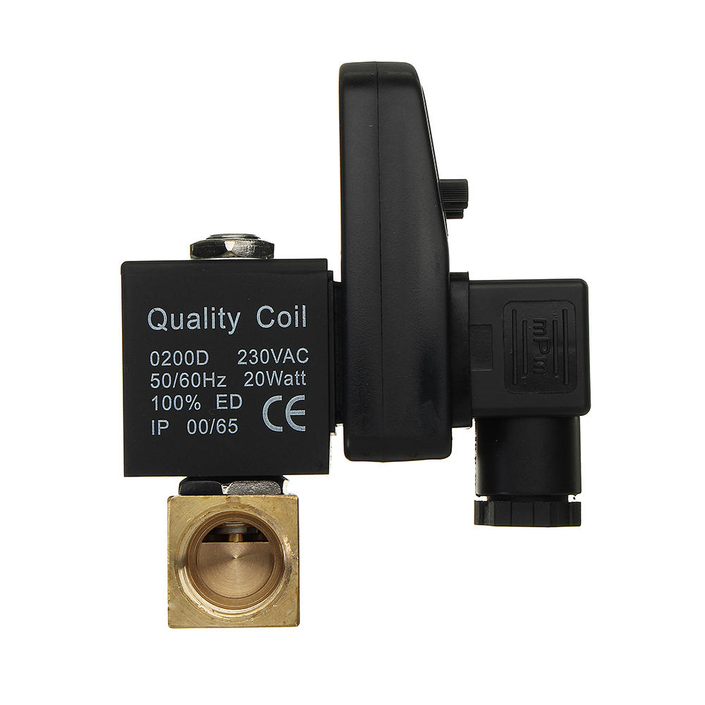 AC220V 1/2" Brass Electric Solenoid Automatic Timer Air Compressor Cold Dryer Drain Water Valve