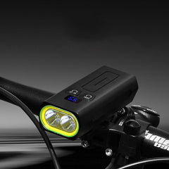 2 x T6 5Modes USB Rechargable IPX6 Waterproof Power Digital Display Bike Light Headlight with 5200mah Battery Power Bank