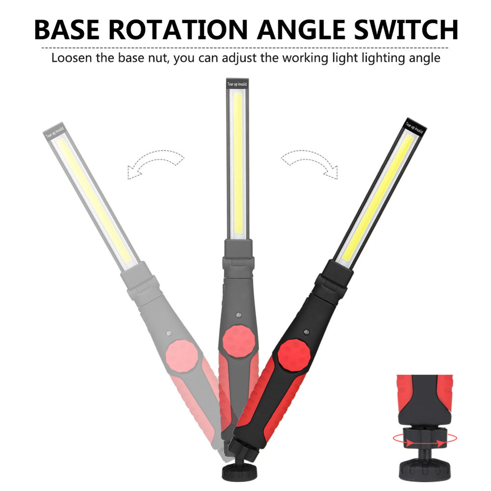 Rotated Foldable Magnetic USB Rechargeable COB LED Flashlight COB Work Light