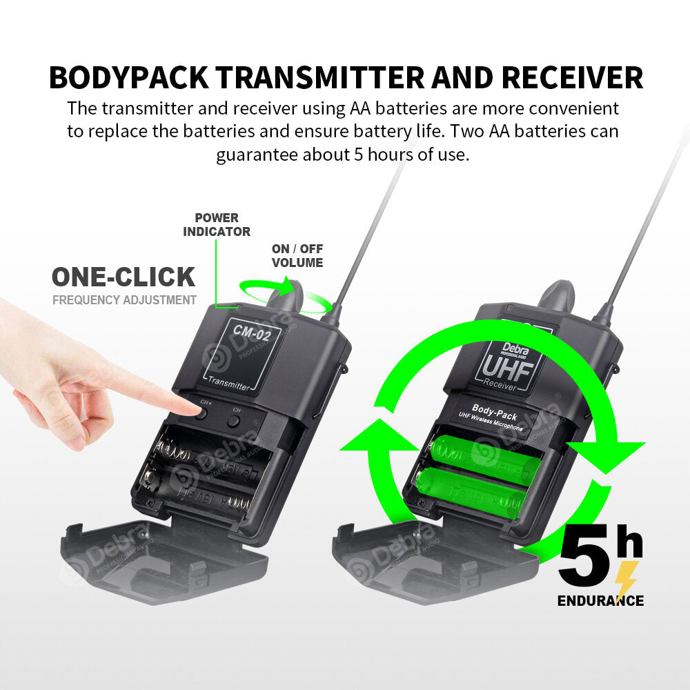 UHF Wireless Lavalier Microphone with 30 Selectable Channels 50m Range for DSLR Camera Interview Live recording