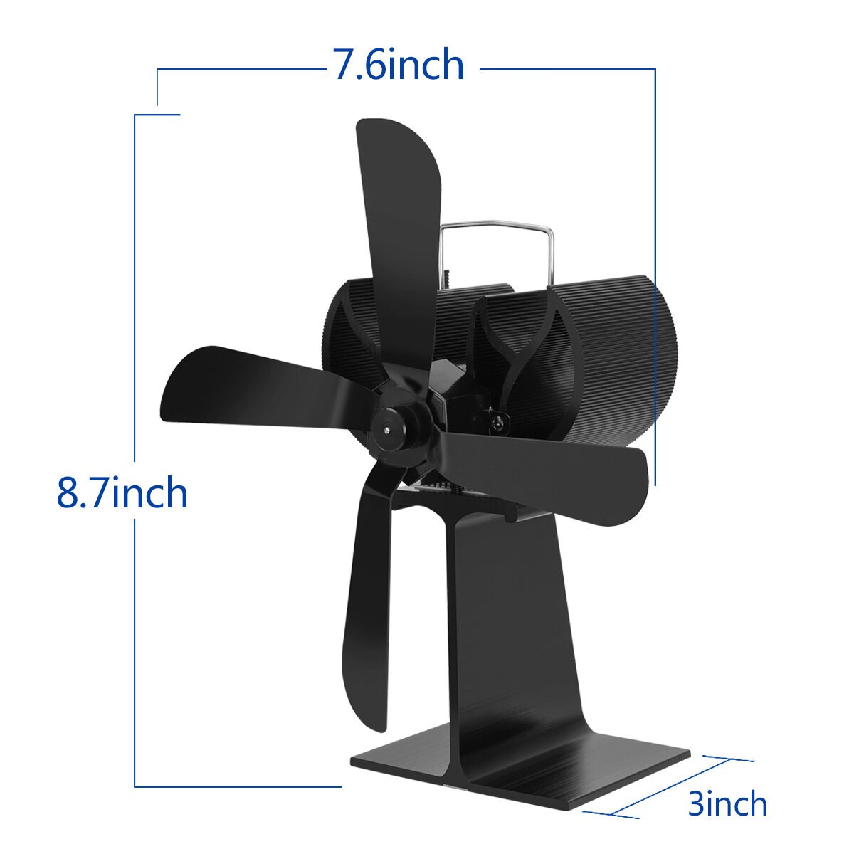 5-Blade Heat Powered Wood Stove Fan Fireplace Log Wood Burner Eco Fan