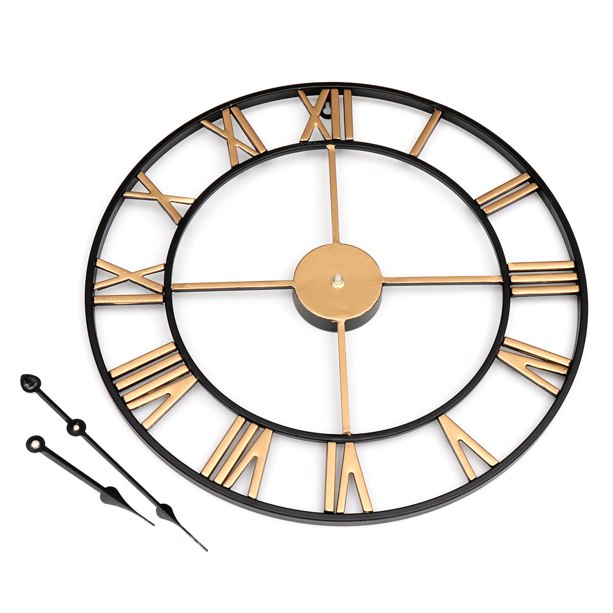 45cm Large Wall Clock Big Roman Numerals Giant Open Face Metal For Home Outdoor Garden