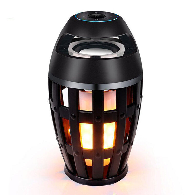 Flame Bluetooth Speakers Torch Atmosphere Speaker Wireless Portable Outdoor Speaker with LED Flickers Lights