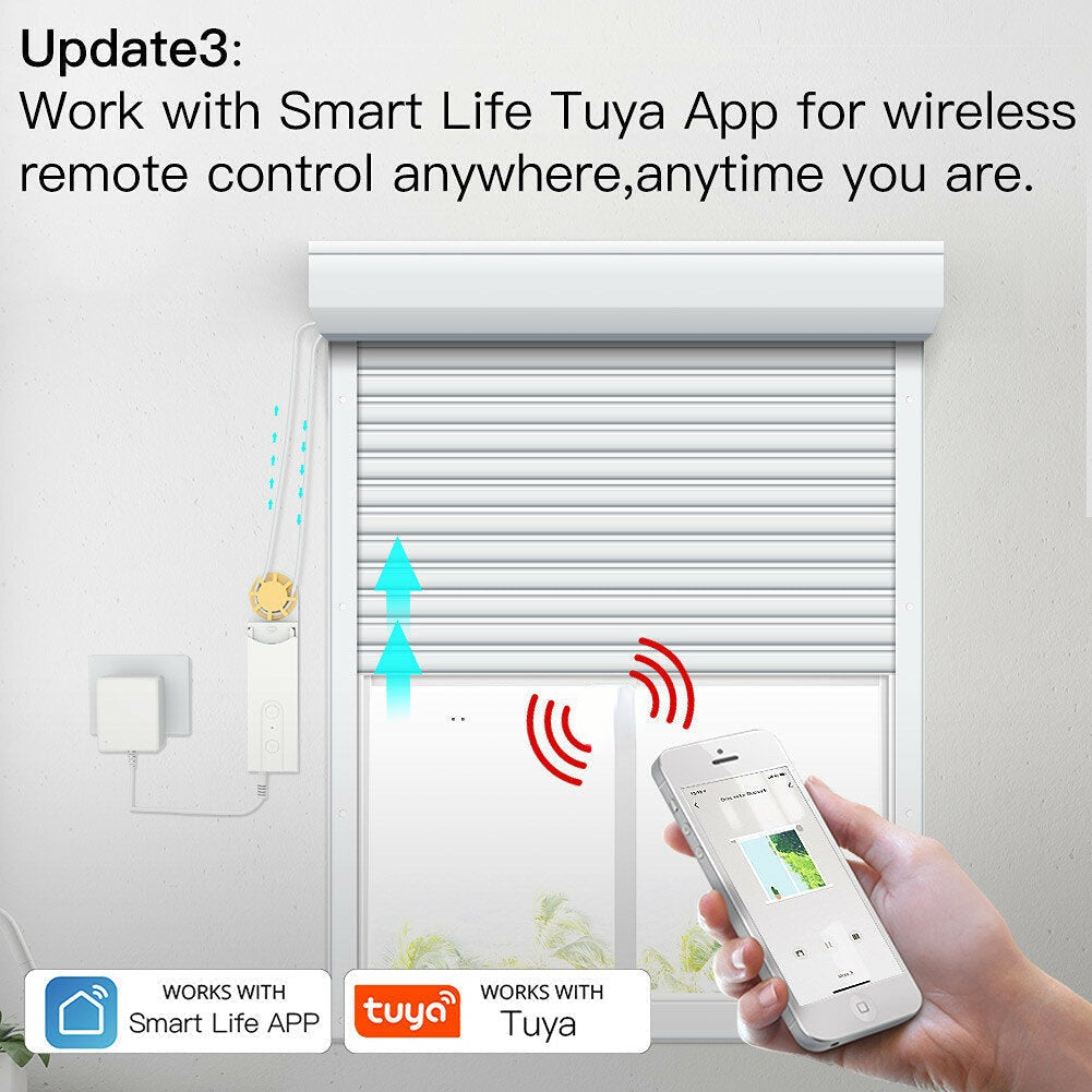 Smart DIY Motorized Roller Blinds/Shades Drive Motor Hub Tuya APP Alexa Google Home Voice Control