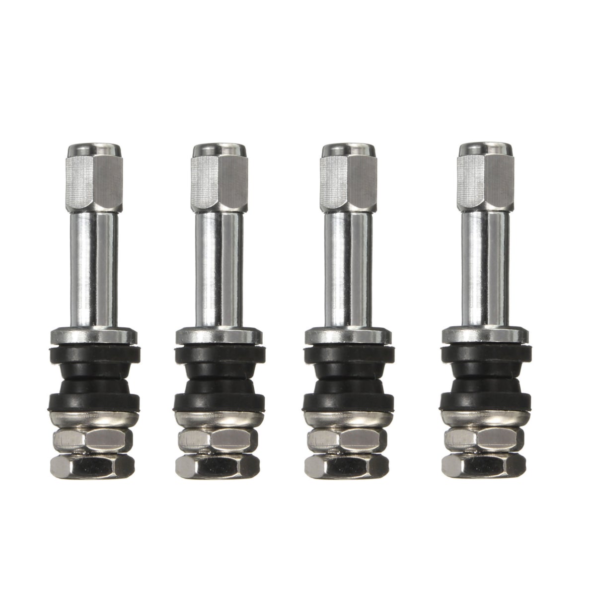 4pcs Universal Chrome Flush Mount Metal Tire Tyre Valve Stems Bolt With Cap TR48