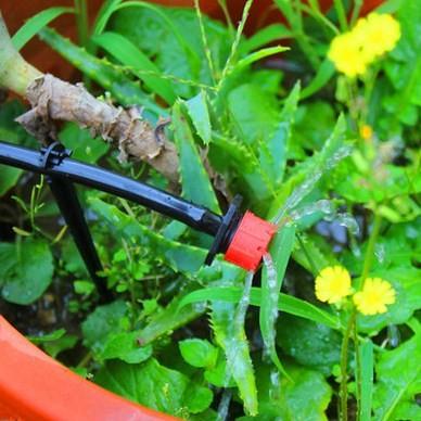 100Pcs Adjustable Micro Drip Irrigation Watering Anti-clogging Emitter Dripper Watering System Automatic Hose Kits Connector