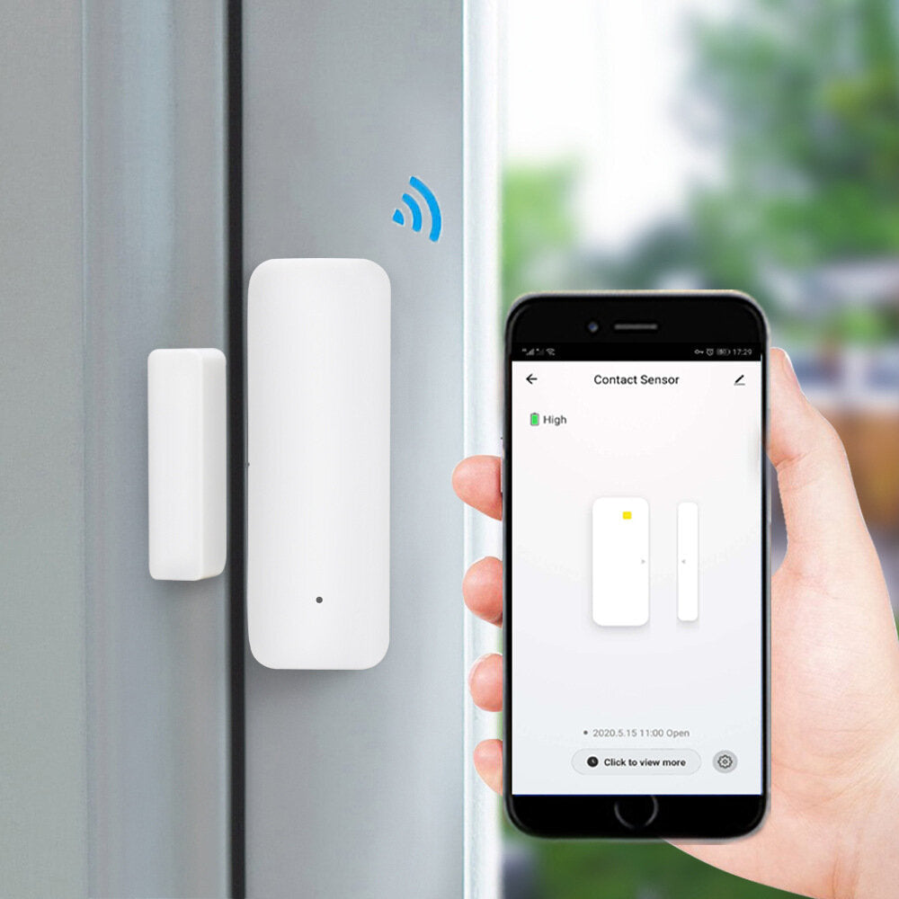WiFi App Control Smart Door Sensor Work with Tuya Door Open Closed Detectors WiFi Notification Alert Security Alarm Support Alexa Google Home