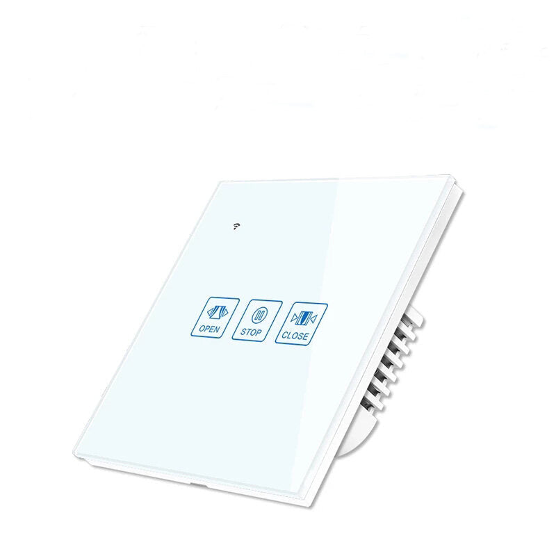 WiFi+RF Curtain Touch Wall Switch Crystal Panel Electric Motorized Blinds Smart Switch Remote Control Works with Alexa Google Home