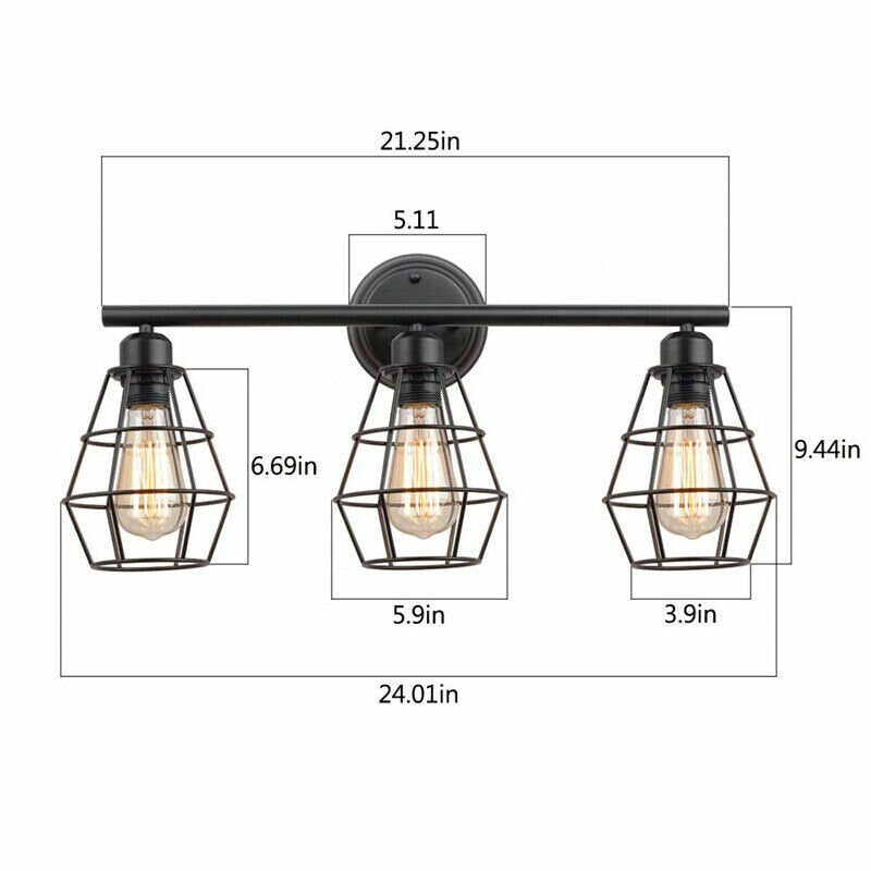 85-240V Bathroom Vanity Light Mirror Front Wall Sconce Industrial Farmhouse Wall Lamp Without Bulbs