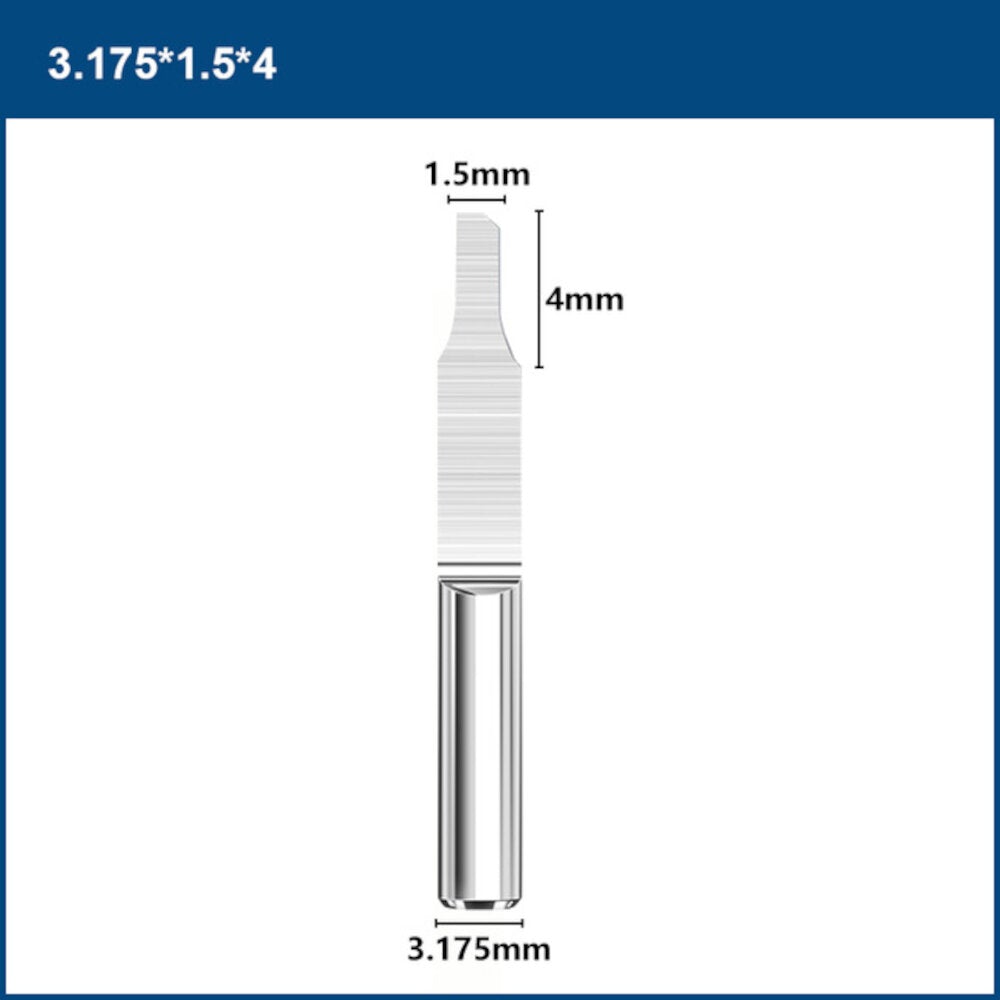 10Pcs 3.175mm Shank V-shape PCB Engraving Drill Bit Single Grooving Flat Bottom 0.8-3mm CNC Router Mill Carbide Milling Cutter Tool