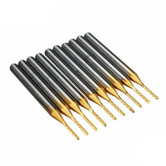 10pcs 1.0mm Carbide PCB Bits 1/8 Inch Shank Titanium Coated End Mill Engraving Bits