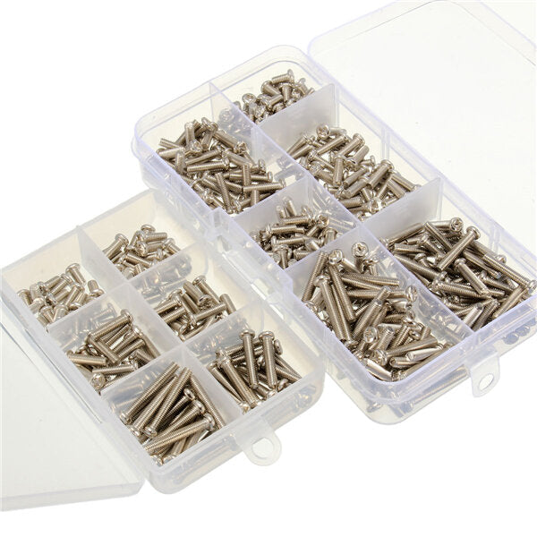 300pcs/120pcs M3 Stainless Steel Button Philip Head Socket Cap Screw Assortment Kit