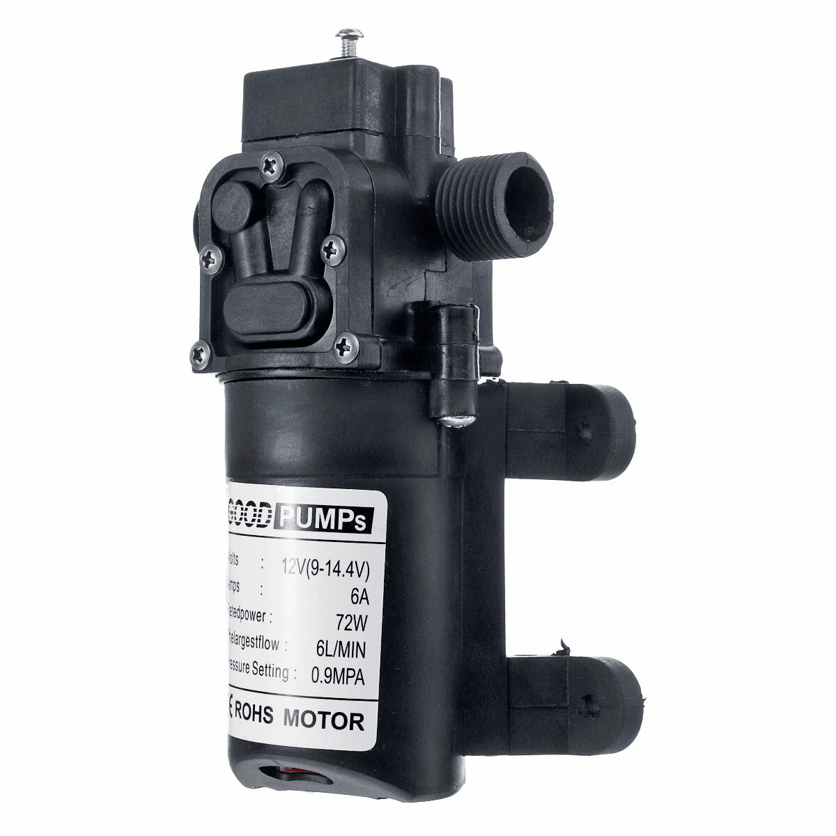 12V 72W Water Diaphragm Pump 6L 20mm High Pressure Automatic Diaphragm Water Pump Self Priming Sprayer Marine Pump