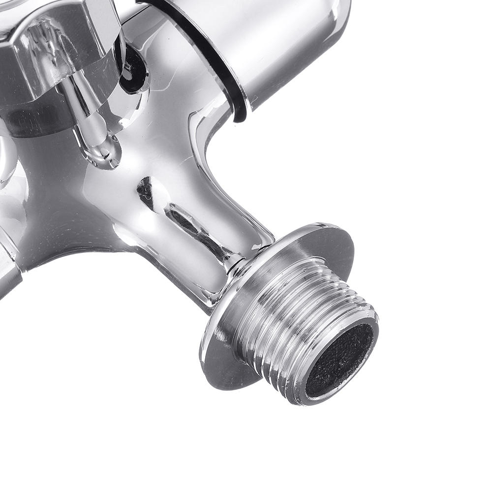 Wall Mount Single Cold Washing Machine Faucet 1/2'' Double Spouts 2 Handles Water Tap Garden Bathroom Bock