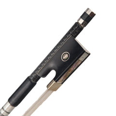 Master Silver Silk Braided Carbon Fiber Bow Sheepskin Grip Ebony Frog 4/4 Size Fiddle Bow